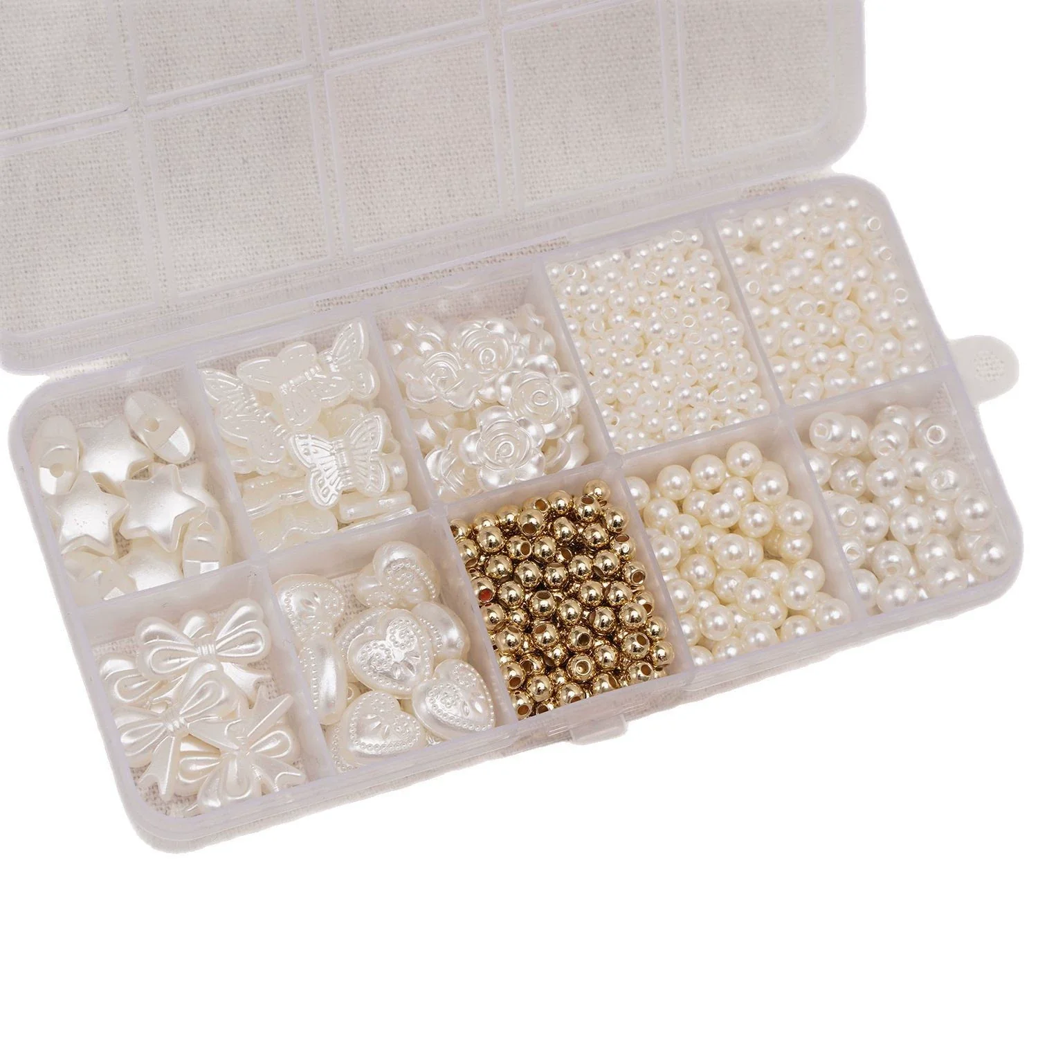 Jewelry Accessories Diy Handmade Loose Beads Imitation Pearl Beaded Bracelet Material With Love Pattern And Round Beads Style - Image 4