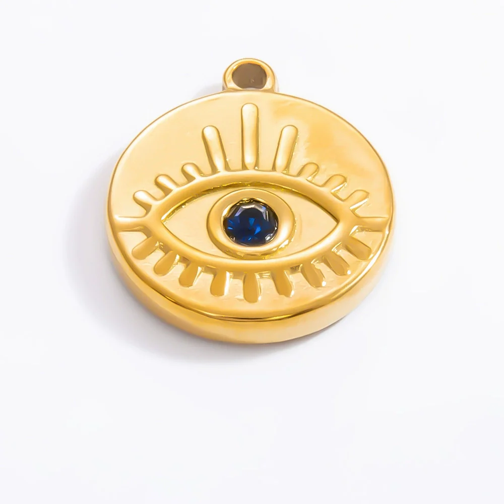 Jewelry Accessories Fashion Ol Style Titanium Steel And Stainless Steel Electroplated Devil's Eye Pendant Bracelet Necklace - Image 3