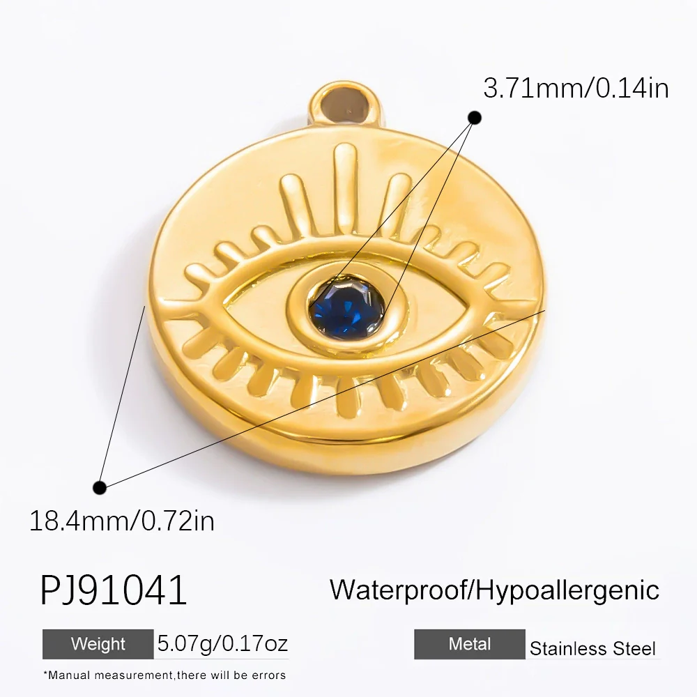 Jewelry Accessories Fashion Ol Style Titanium Steel And Stainless Steel Electroplated Devil's Eye Pendant Bracelet Necklace - Image 8