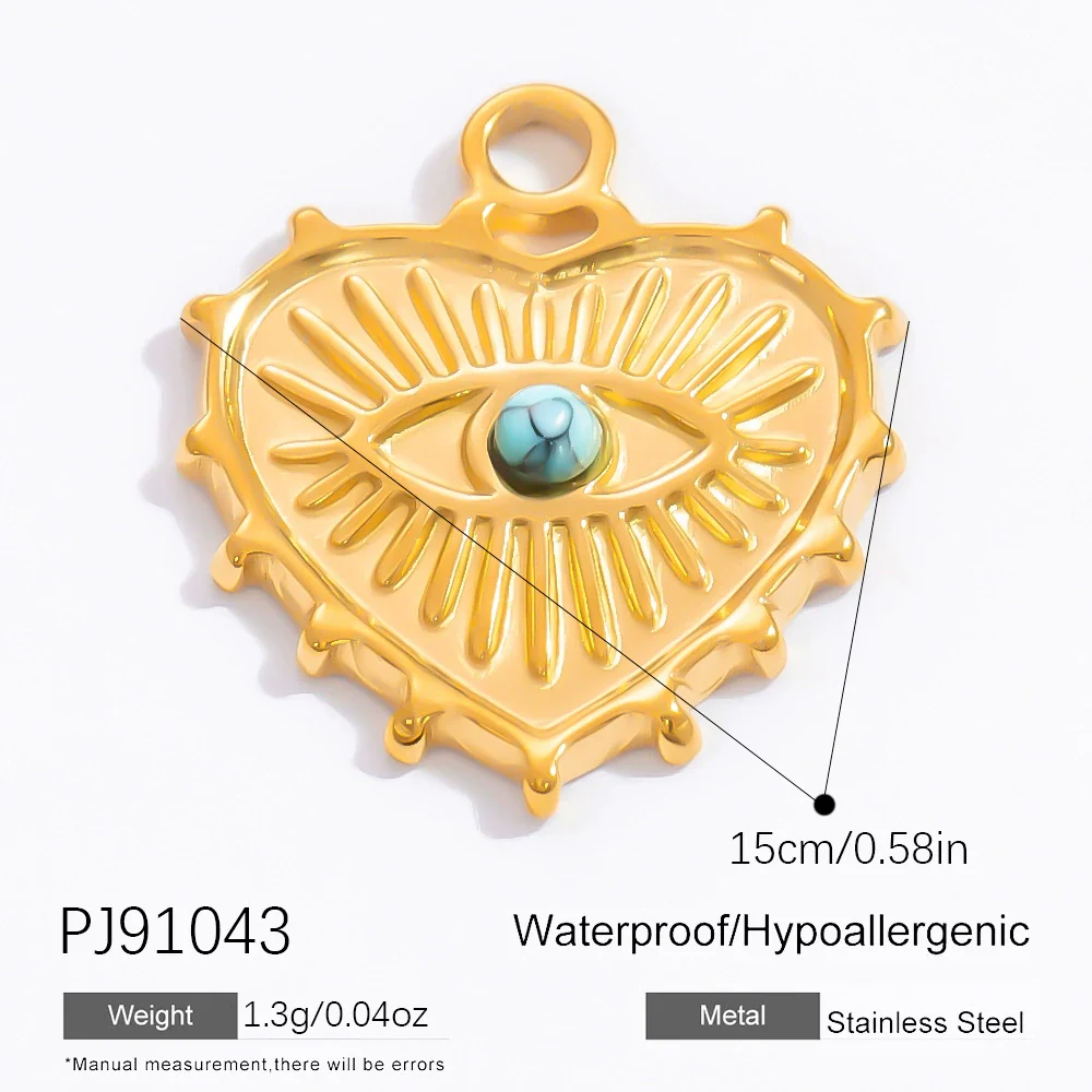 Jewelry Accessories Fashion Ol Style Titanium Steel And Stainless Steel Electroplated Devil's Eye Pendant Bracelet Necklace - Image 9