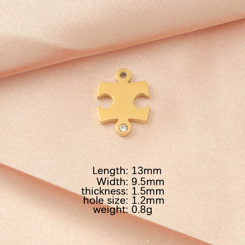 Jewelry Accessories Fashion Stainless Steel Mirror Pendant With Drill Irregular Jigsaw Diy Bracelet Necklace Fine Polishing - Image 6