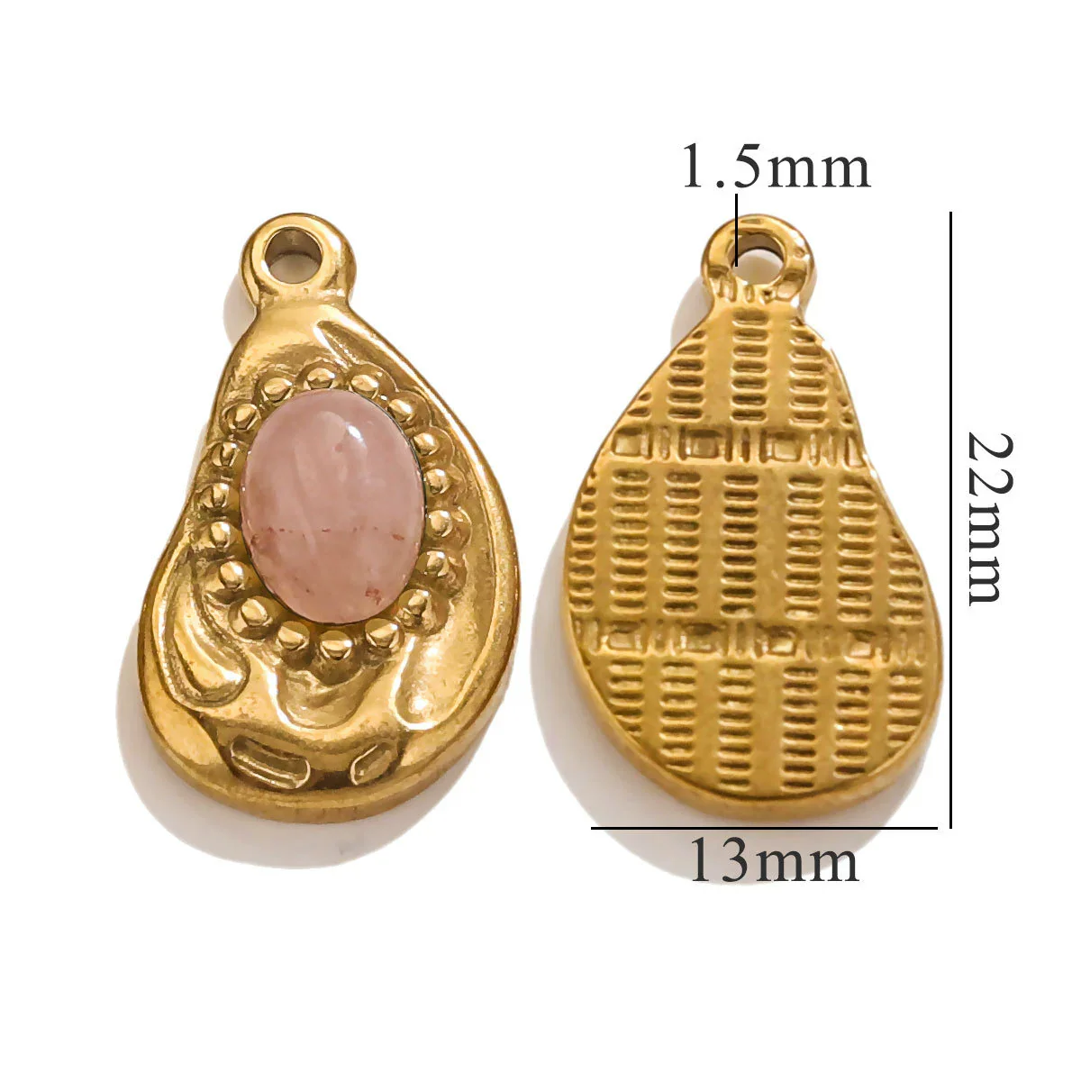 Jewelry Accessories Inlaid Natural Stone Malachite Stainless Steel Totem Teardrop Pendant Necklace Bracelet Earrings - Image 11