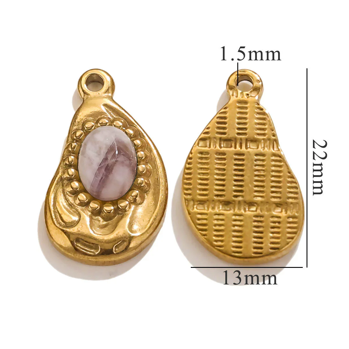 Jewelry Accessories Inlaid Natural Stone Malachite Stainless Steel Totem Teardrop Pendant Necklace Bracelet Earrings - Image 8