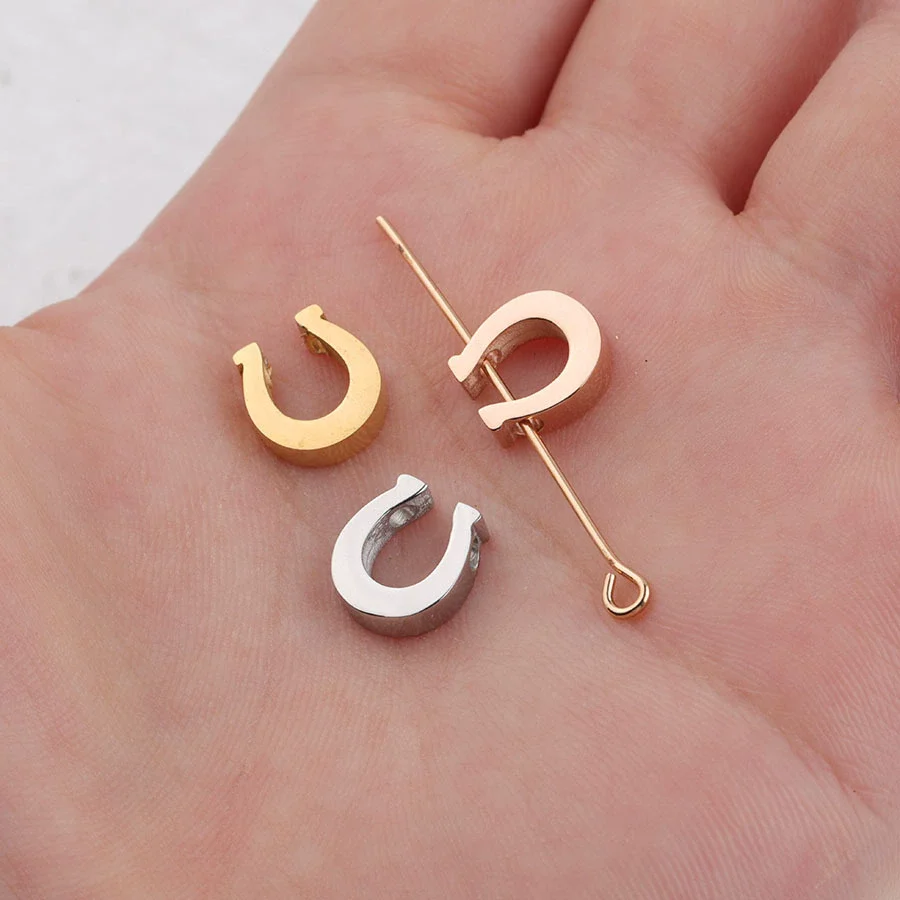 Jewelry Accessories Loose Beads Stainless Steel Horseshoe Small Hole Mirror Polished Pendant - Image 2