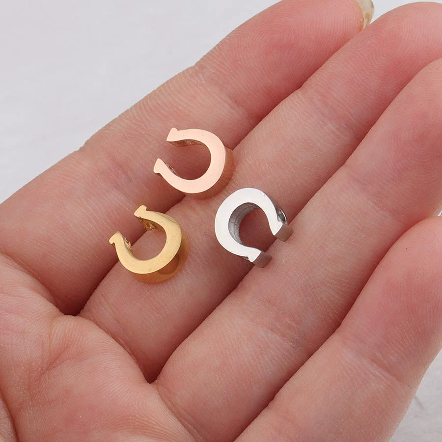 Jewelry Accessories Loose Beads Stainless Steel Horseshoe Small Hole Mirror Polished Pendant - Image 3