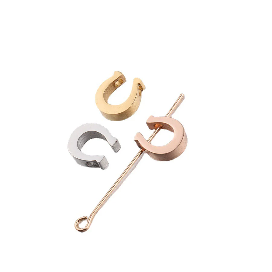 Jewelry Accessories Loose Beads Stainless Steel Horseshoe Small Hole Mirror Polished Pendant - Image 5