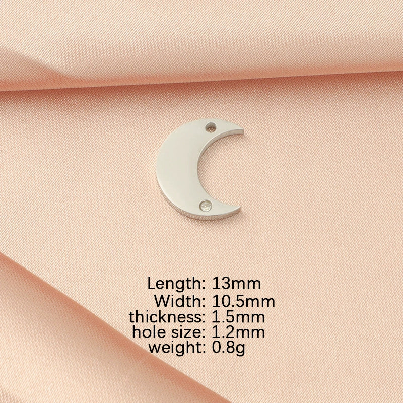 Jewelry Accessories Mirror Titanium Steel And Stainless Steel With Diamond Moon Fine Polishing Fashion Natural Bracelet Necklace Pendant - Image 6