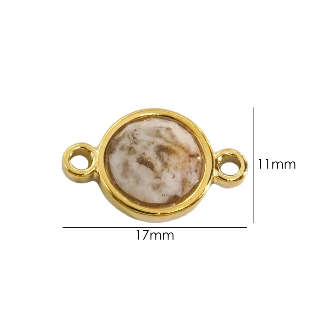 Jewelry Accessories Natural Stone Inlaid Double Hanging Titanium Steel Round Electroplated Vacuum In Furnace Fine Polishing - Image 10
