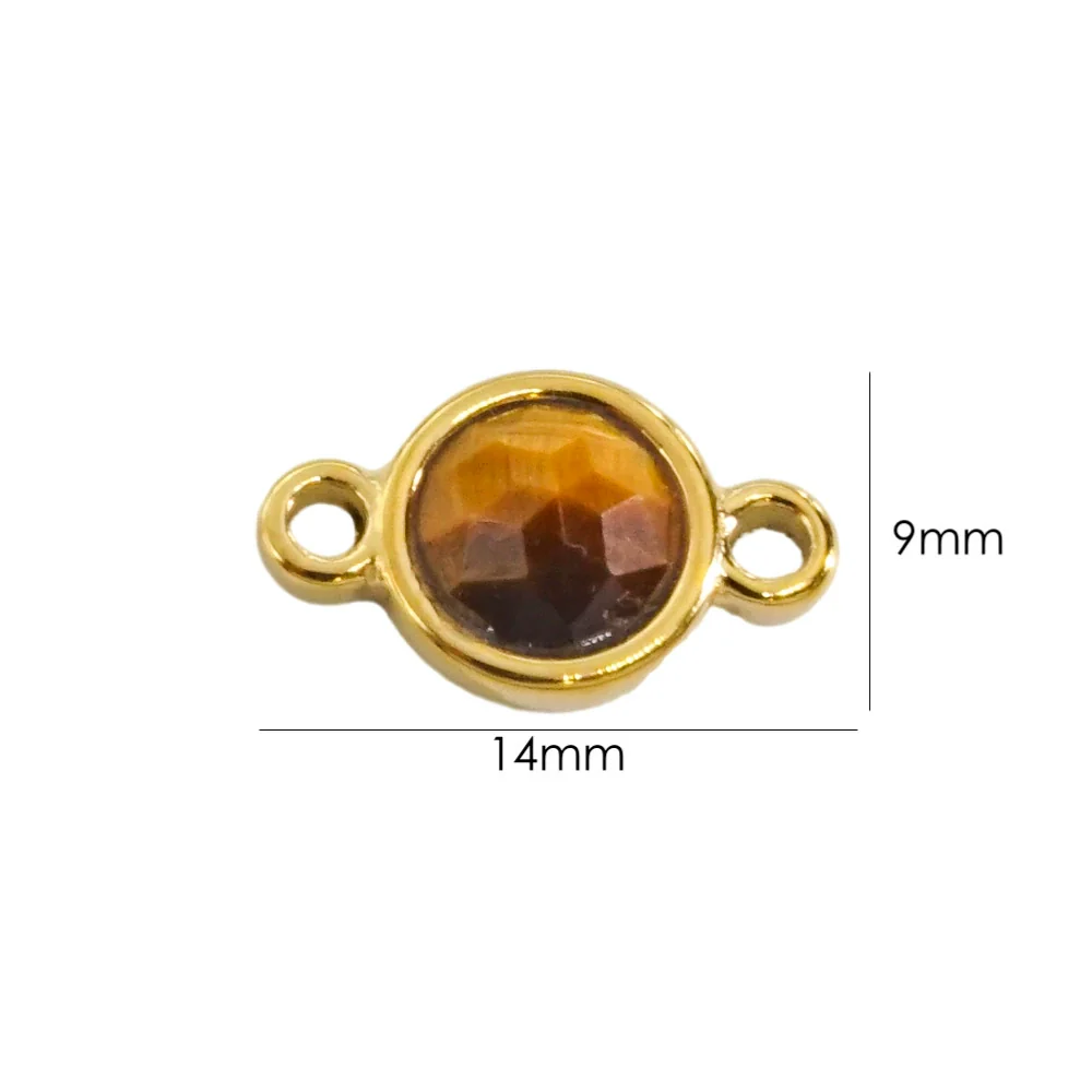 Jewelry Accessories Natural Stone Inlaid Double Hanging Titanium Steel Round Electroplated Vacuum In Furnace Fine Polishing - Image 15