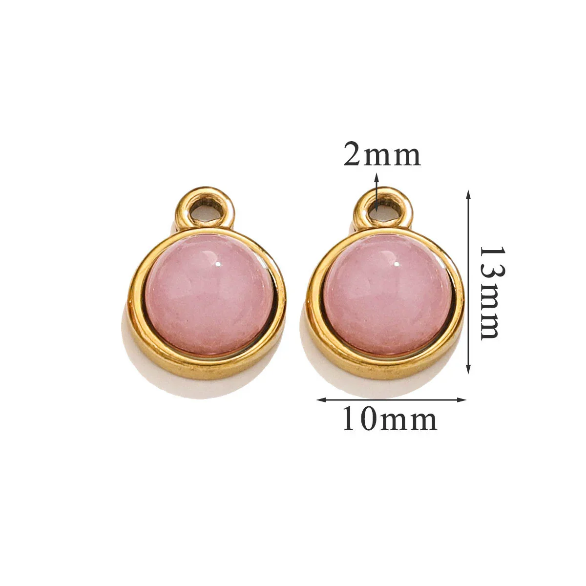 Jewelry Accessories Natural Stone Pendant Handmade With Stainless Steel And Electroplated 18K Gold In Oval Shape - Image 12