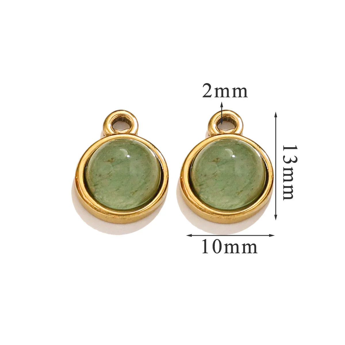 Jewelry Accessories Natural Stone Pendant Handmade With Stainless Steel And Electroplated 18K Gold In Oval Shape - Image 15