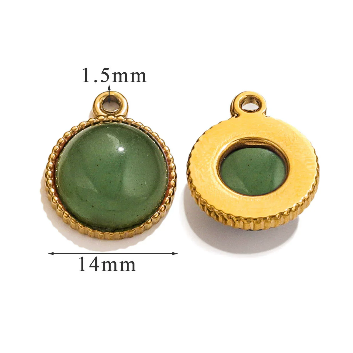 Jewelry Accessories Natural Stone Pendant Handmade With Stainless Steel And Electroplated 18K Gold In Oval Shape - Image 17