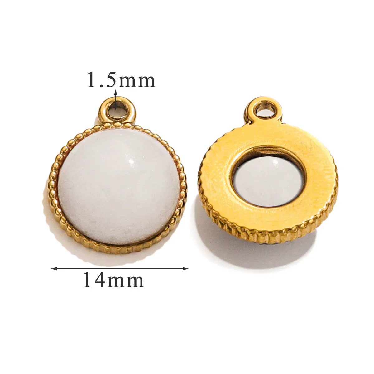 Jewelry Accessories Natural Stone Pendant Handmade With Stainless Steel And Electroplated 18K Gold In Oval Shape - Image 18