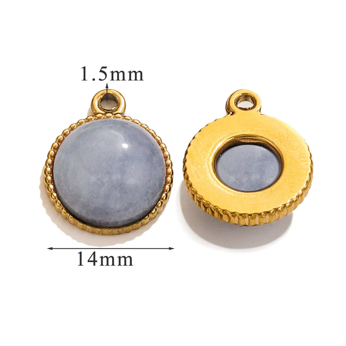 Jewelry Accessories Natural Stone Pendant Handmade With Stainless Steel And Electroplated 18K Gold In Oval Shape - Image 19