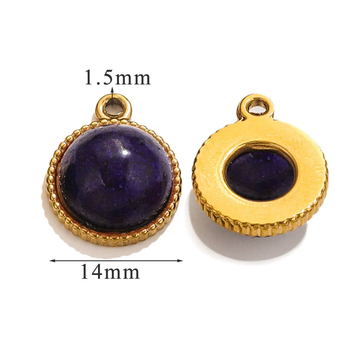 Jewelry Accessories Natural Stone Pendant Handmade With Stainless Steel And Electroplated 18K Gold In Oval Shape - Image 23