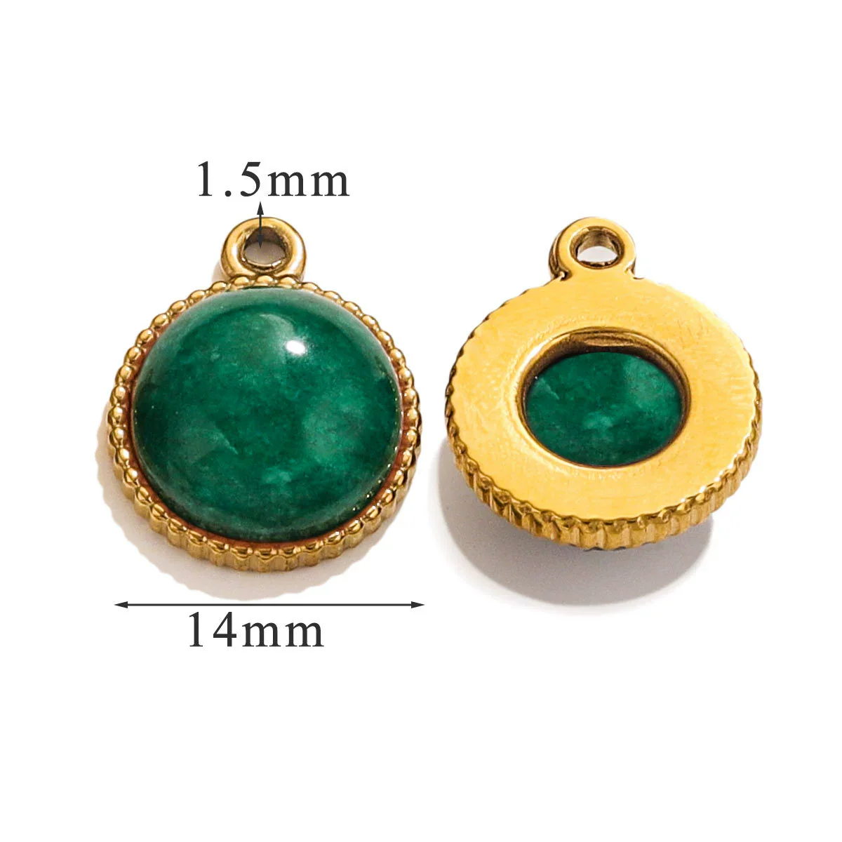 Jewelry Accessories Natural Stone Pendant Handmade With Stainless Steel And Electroplated 18K Gold In Oval Shape - Image 24