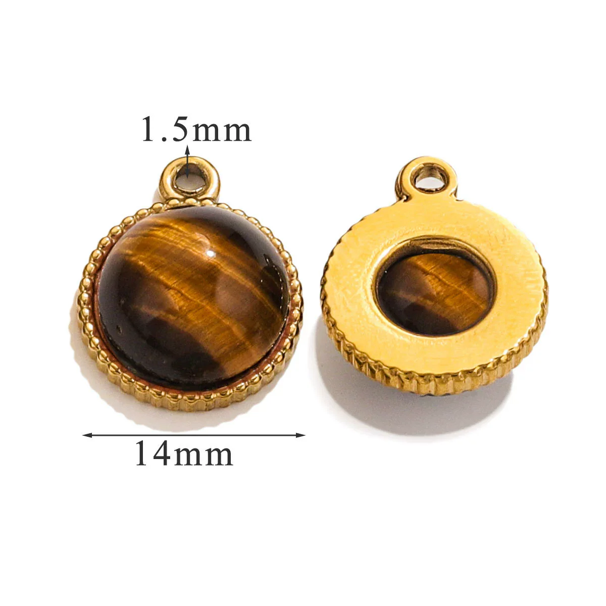 Jewelry Accessories Natural Stone Pendant Handmade With Stainless Steel And Electroplated 18K Gold In Oval Shape - Image 25