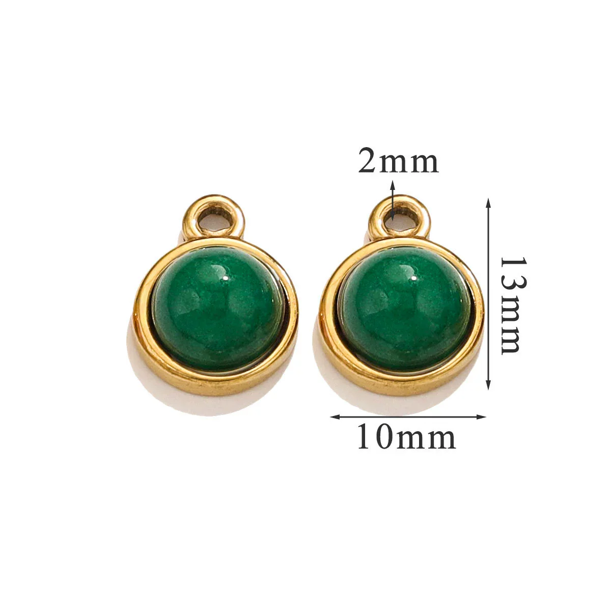 Jewelry Accessories Natural Stone Pendant Handmade With Stainless Steel And Electroplated 18K Gold In Oval Shape - Image 7