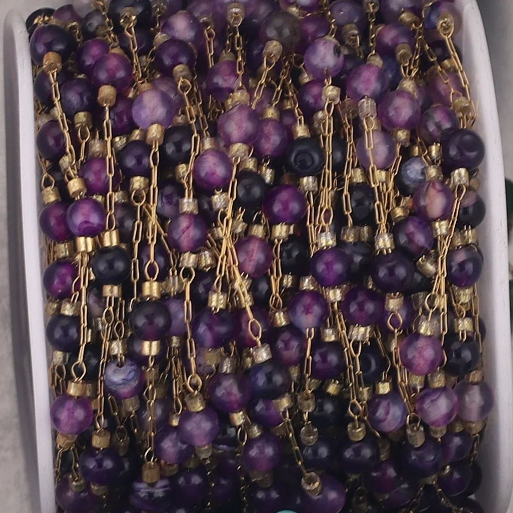 Jewelry Accessories Natural Stone Stainless Steel Chain With Vacuum Gold Plating Electroplating - Image 10