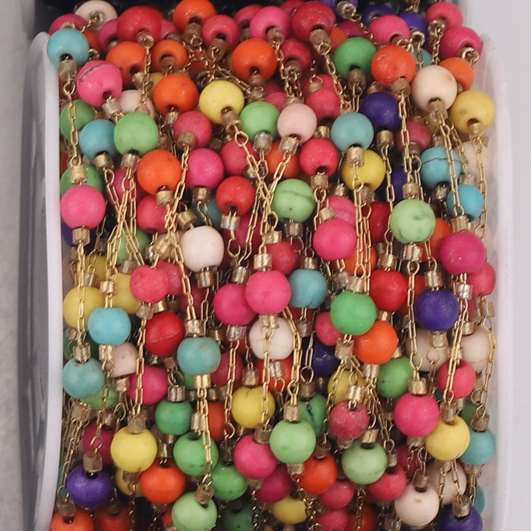 Jewelry Accessories Natural Stone Stainless Steel Chain With Vacuum Gold Plating Electroplating - Image 13