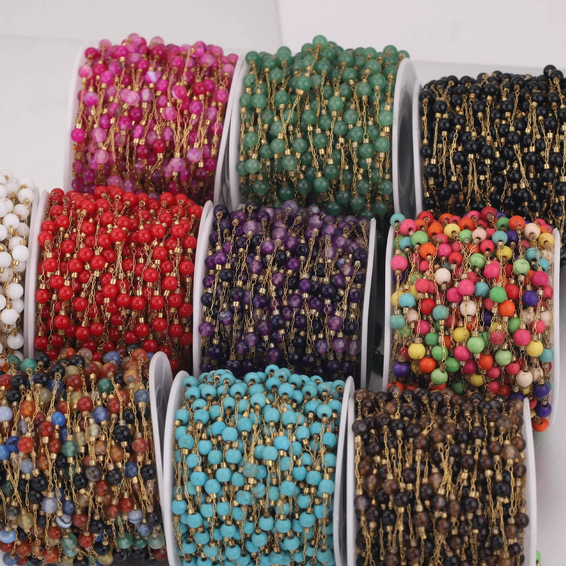 Jewelry Accessories Natural Stone Stainless Steel Chain With Vacuum Gold Plating Electroplating - Image 3