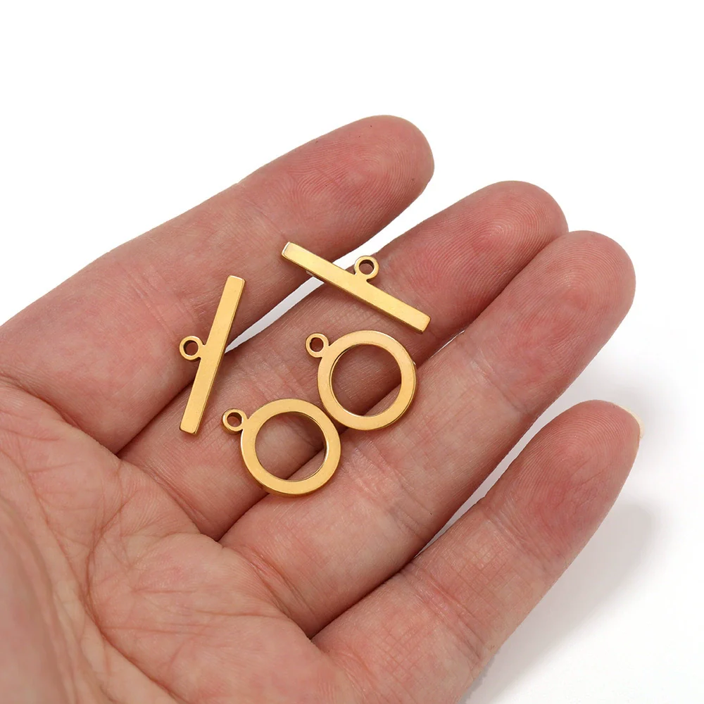 Jewelry Accessories O Buckle Stainless Steel Polished Flat Line Round Electroplated - Image 3