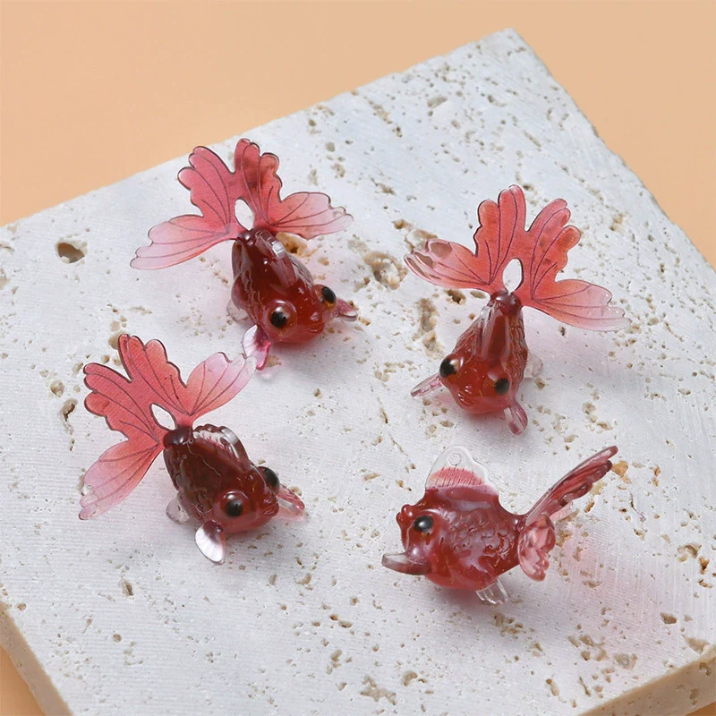 Jewelry Accessories Plastic Resin Dripping Oil Koi Carp Goldfish Pendant Stud Earrings Diy Handmade - Image 8