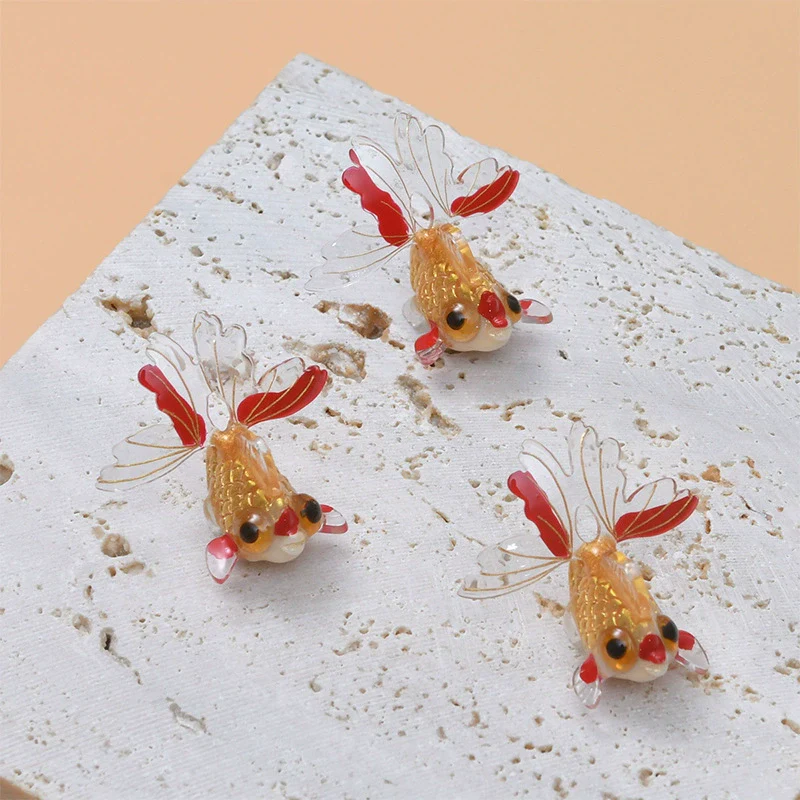 Jewelry Accessories Plastic Resin Dripping Oil Koi Carp Goldfish Pendant Stud Earrings Diy Handmade - Image 9