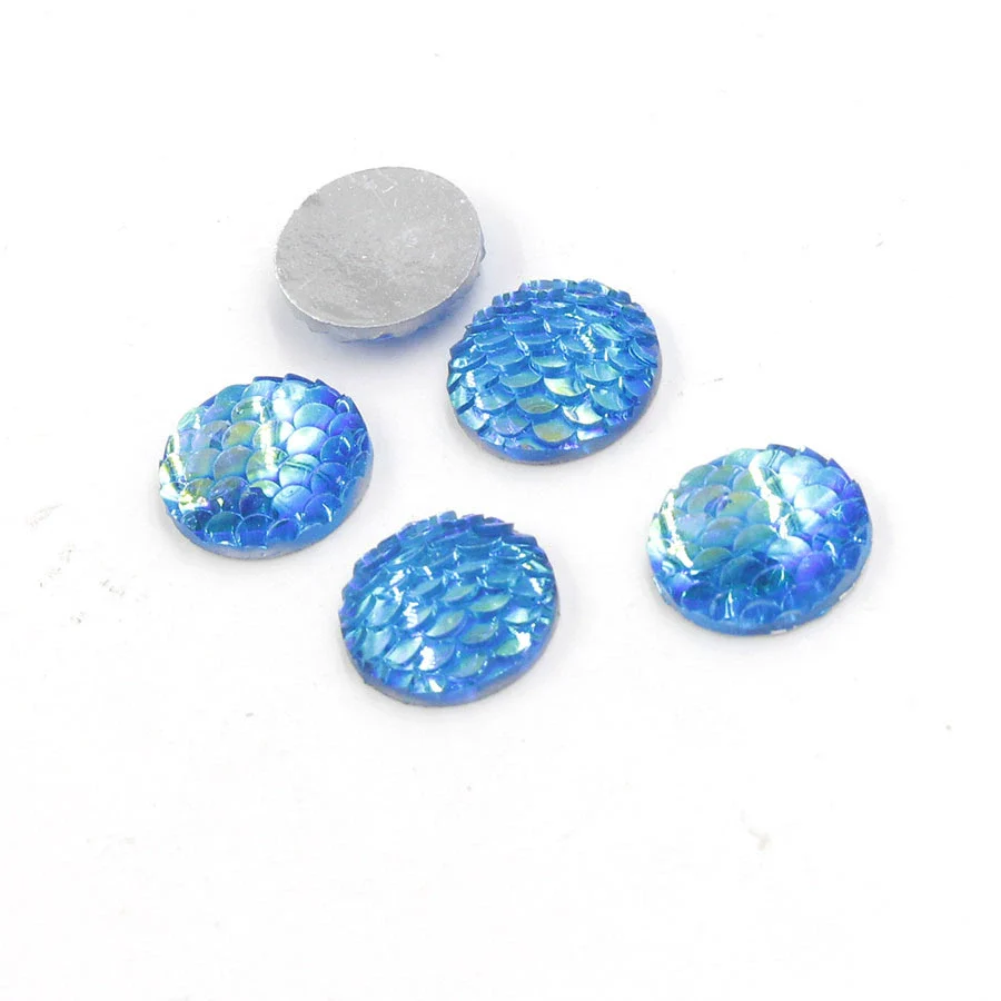 Jewelry Accessories Plastic Resin Geometric Round Fish Flake Patch Flat Bottom Drill - Image 3
