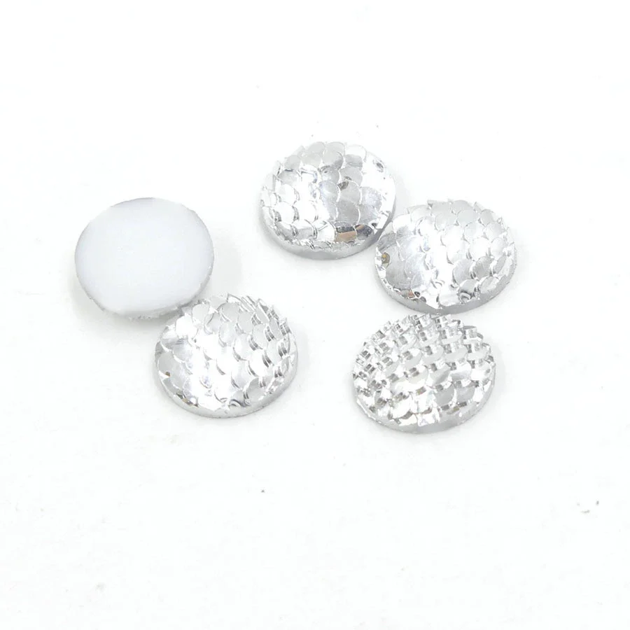 Jewelry Accessories Plastic Resin Geometric Round Fish Flake Patch Flat Bottom Drill - Image 5