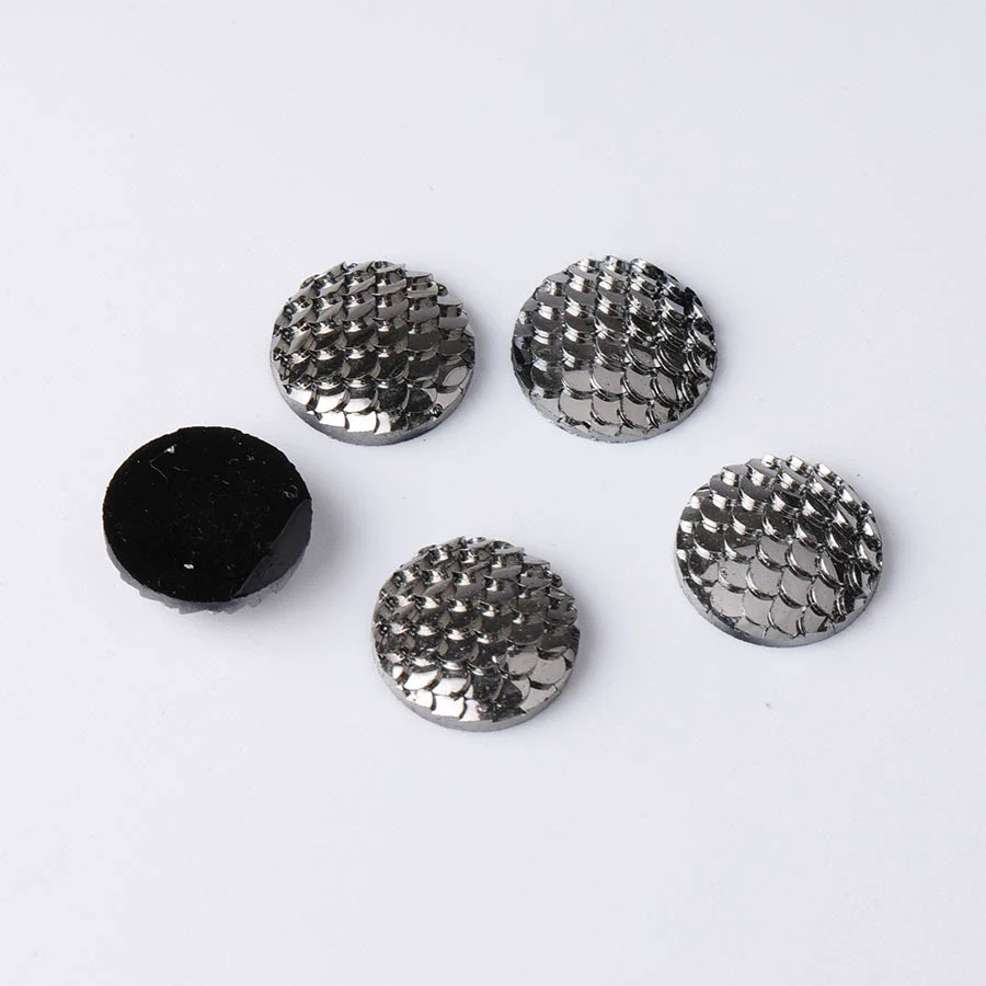 Jewelry Accessories Plastic Resin Geometric Round Fish Flake Patch Flat Bottom Drill - Image 6