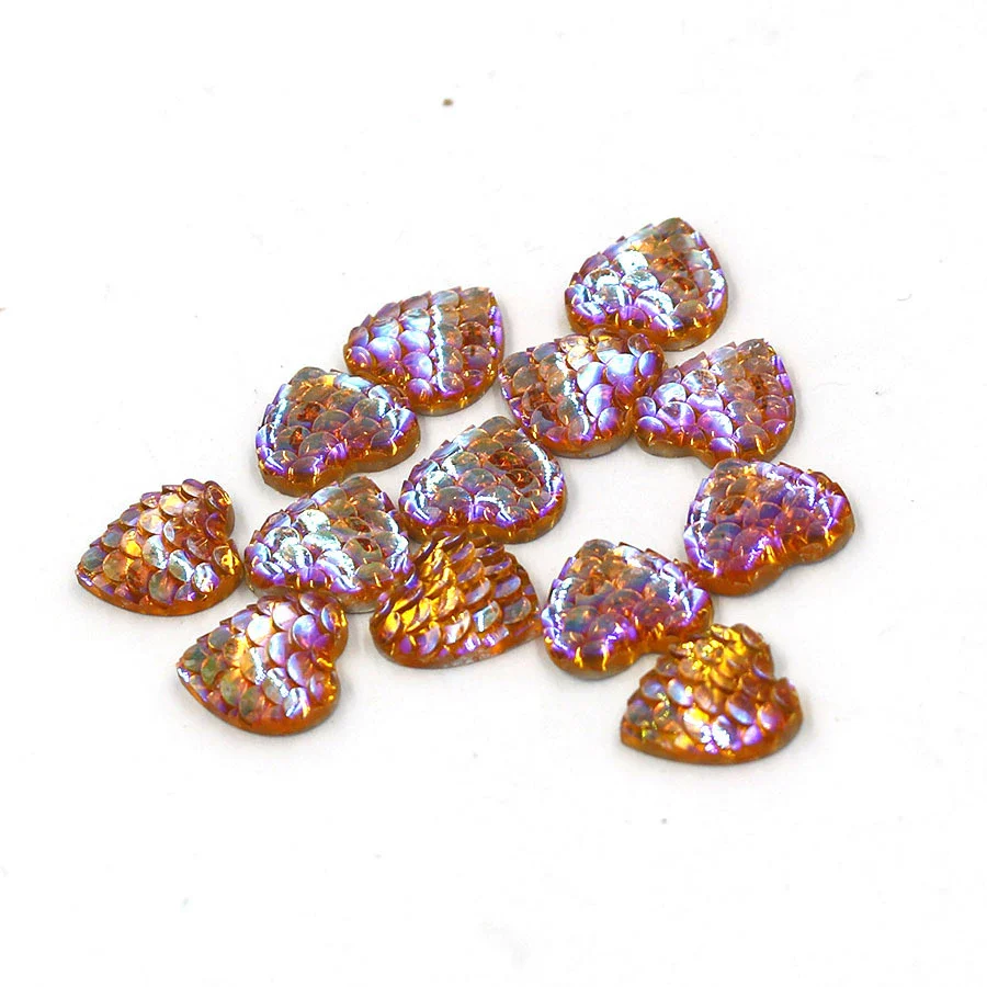 Jewelry Accessories Plastic Resin Heart Fish Scale Electroplated - Image 13