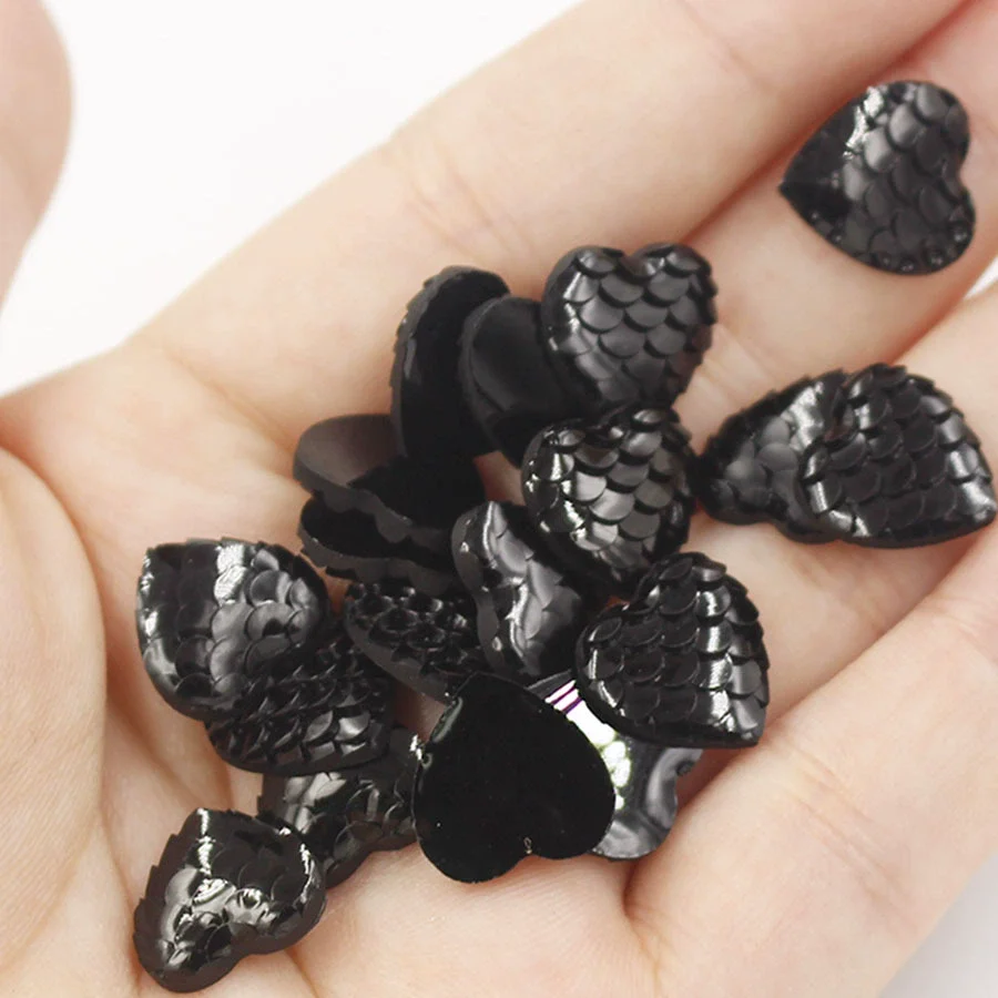 Jewelry Accessories Plastic Resin Heart Fish Scale Electroplated - Image 14