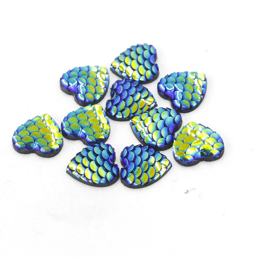 Jewelry Accessories Plastic Resin Heart Fish Scale Electroplated - Image 4