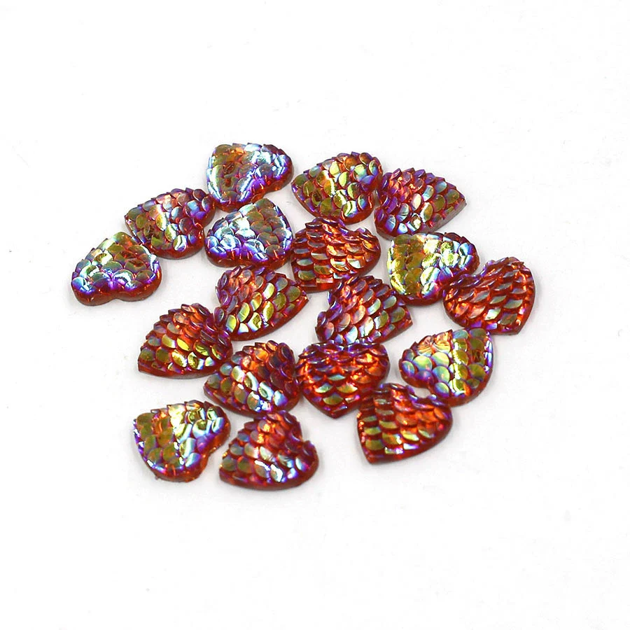 Jewelry Accessories Plastic Resin Heart Fish Scale Electroplated - Image 6
