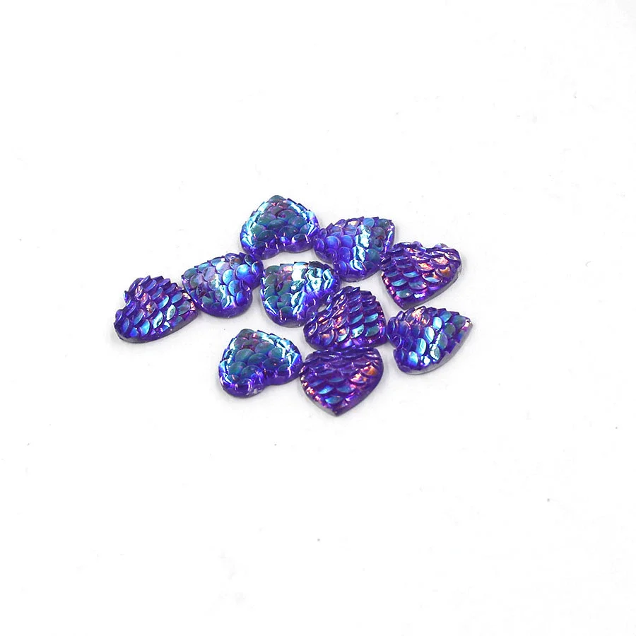 Jewelry Accessories Plastic Resin Heart Fish Scale Electroplated - Image 8