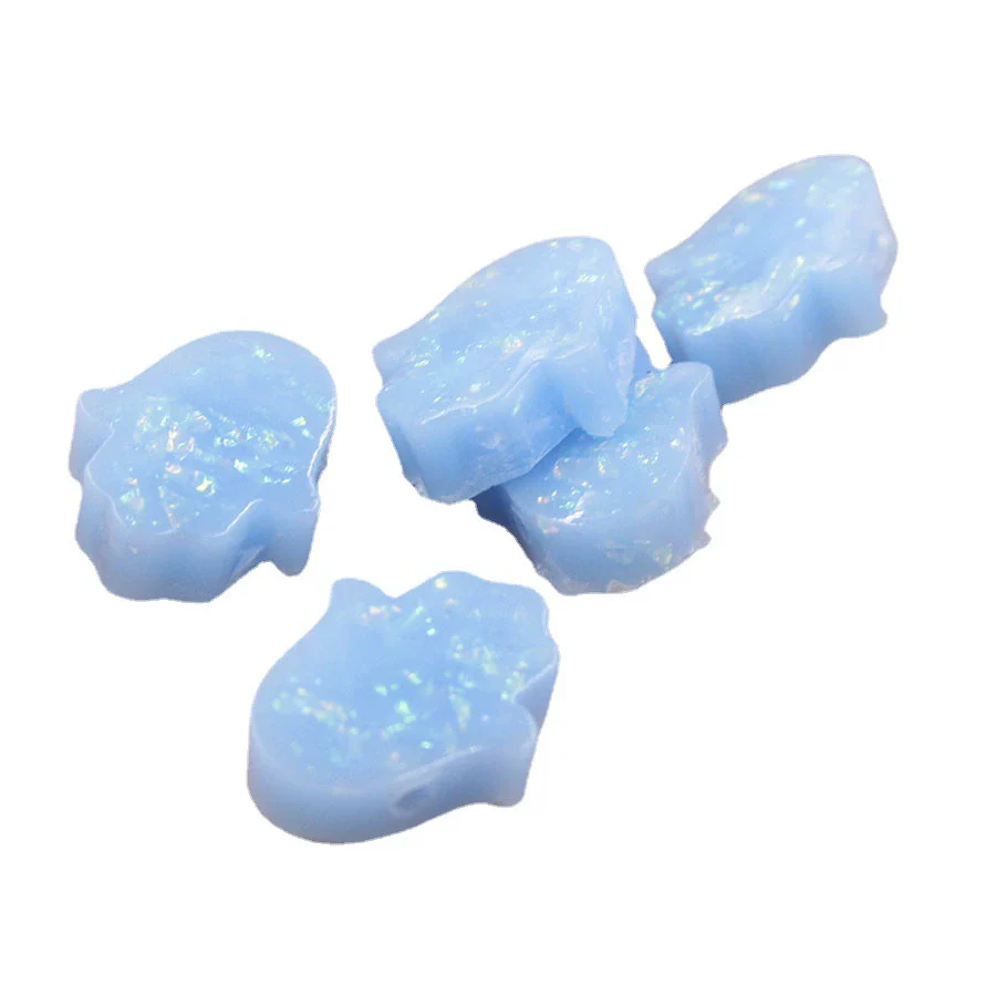 Jewelry Accessories Plastic Resin Opal Hamsa Bead With Small Hole And Environmental Protection Treatment - Image 3