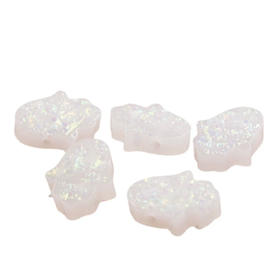 Jewelry Accessories Plastic Resin Opal Hamsa Bead With Small Hole And Environmental Protection Treatment - Image 4