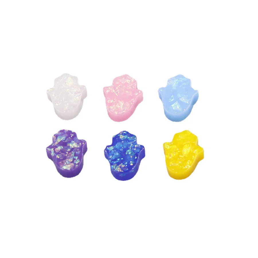 Jewelry Accessories Plastic Resin Opal Hamsa Bead With Small Hole And Environmental Protection Treatment - Image 5
