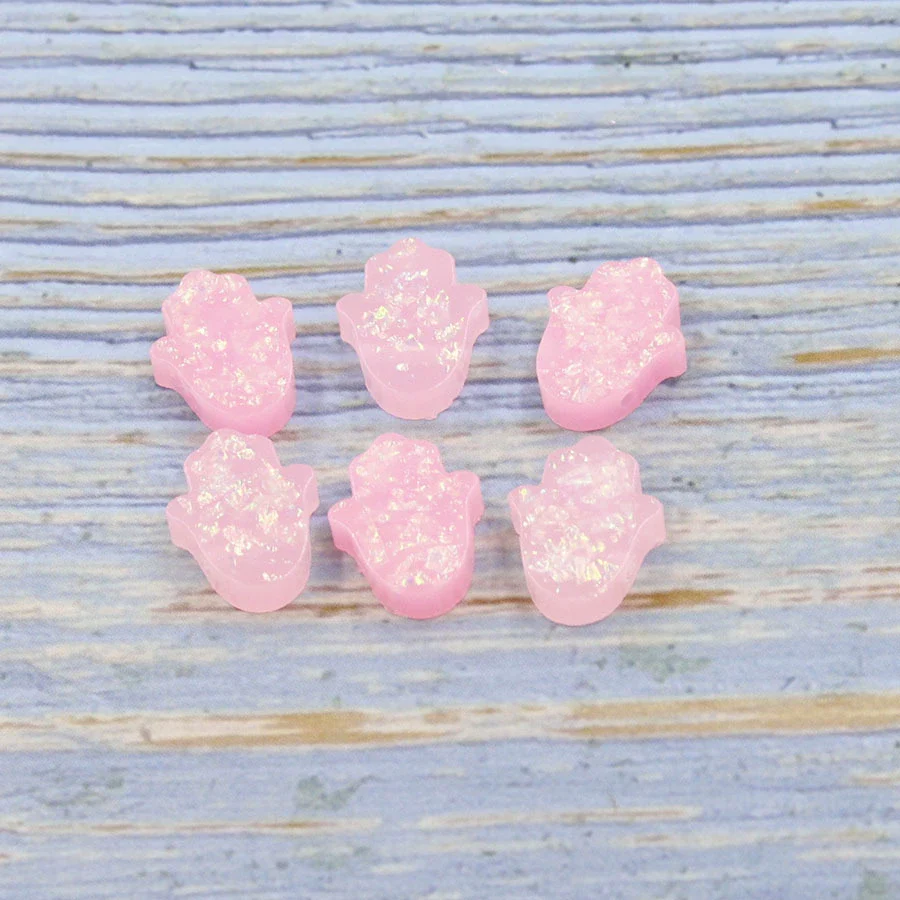 Jewelry Accessories Plastic Resin Opal Hamsa Bead With Small Hole And Environmental Protection Treatment - Image 7
