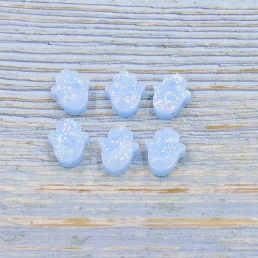 Jewelry Accessories Plastic Resin Opal Hamsa Bead With Small Hole And Environmental Protection Treatment - Image 8