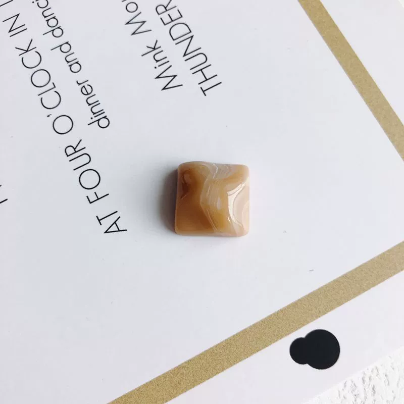 Jewelry Accessories Plastic Resin Square Geometric Smudged Ink Pattern - Image 5