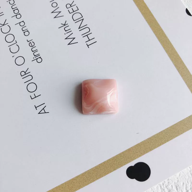 Jewelry Accessories Plastic Resin Square Geometric Smudged Ink Pattern - Image 7