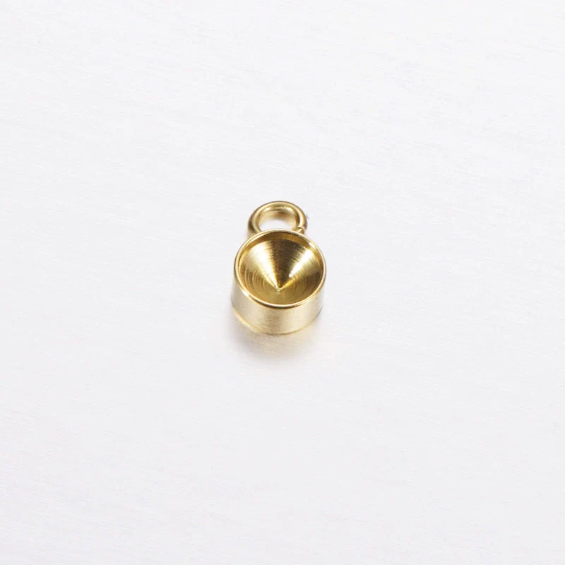 Jewelry Accessories Polished Round Base Stainless Steel Birth Stone Titanium Steel Electroplated - Image 10