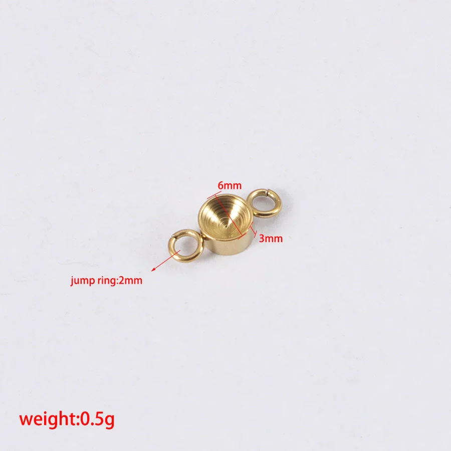 Jewelry Accessories Polished Round Base Stainless Steel Birth Stone Titanium Steel Electroplated - Image 16