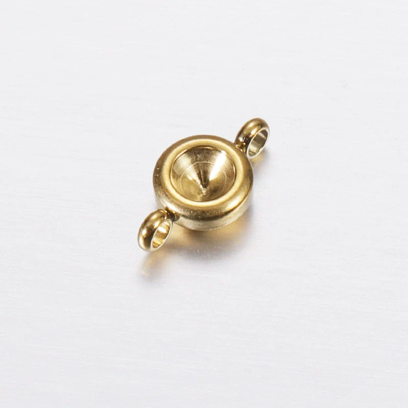 Jewelry Accessories Polished Round Base Stainless Steel Birth Stone Titanium Steel Electroplated - Image 4