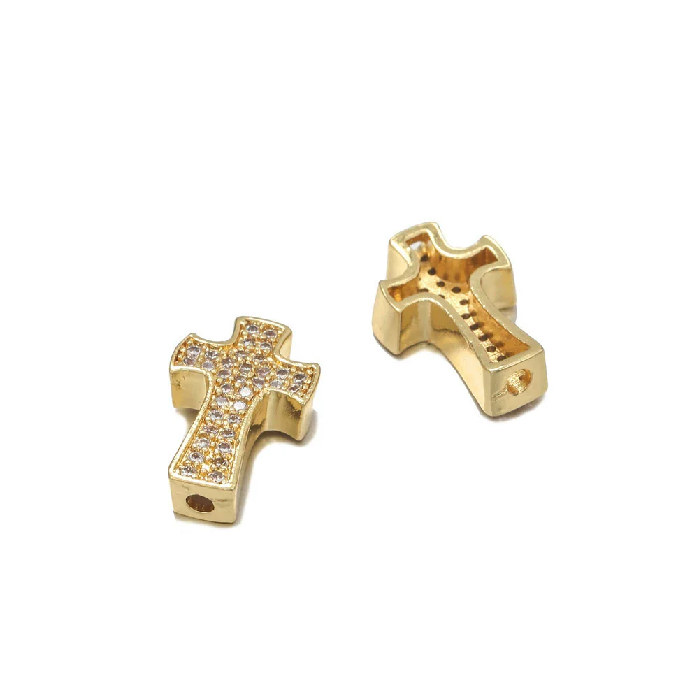 Jewelry Accessories Punk Style Copper Microinlaid Zircon Cross Fourcolor Perforated Electroplated Bracelet Necklace Loose Beads - Image 7