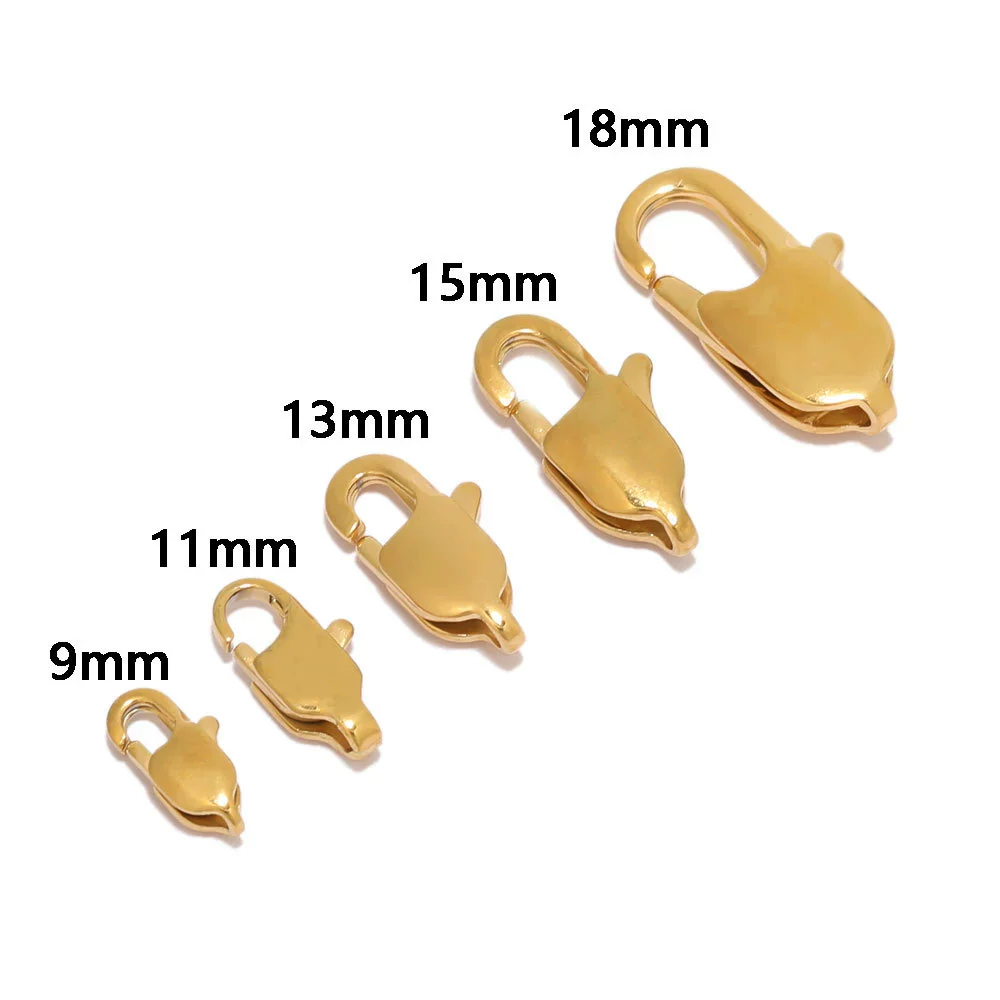 Jewelry Accessories Square Lobster Clasp Stainless Steel Goldplated - Image 2