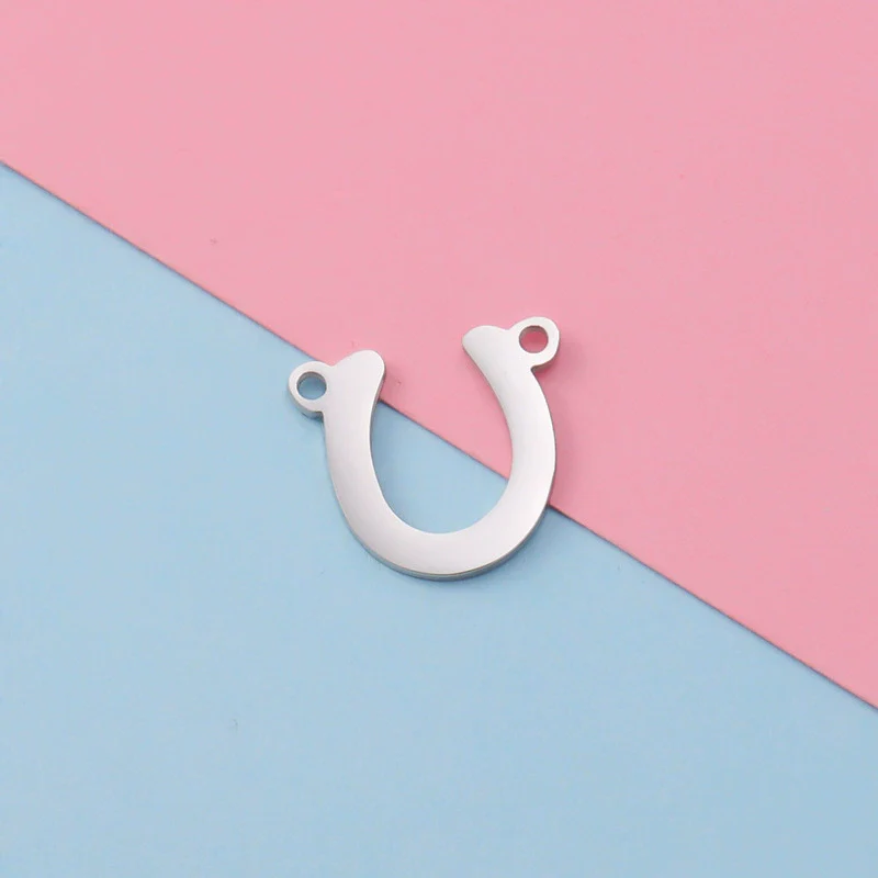 Jewelry Accessories Stainless Steel Antler Horseshoe Double Hole Connector Pendant Fine Polishing - Image 4
