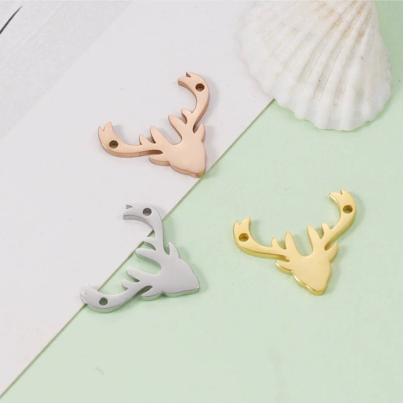 Jewelry Accessories Stainless Steel Antler Horseshoe Double Hole Connector Pendant Fine Polishing - Image 6
